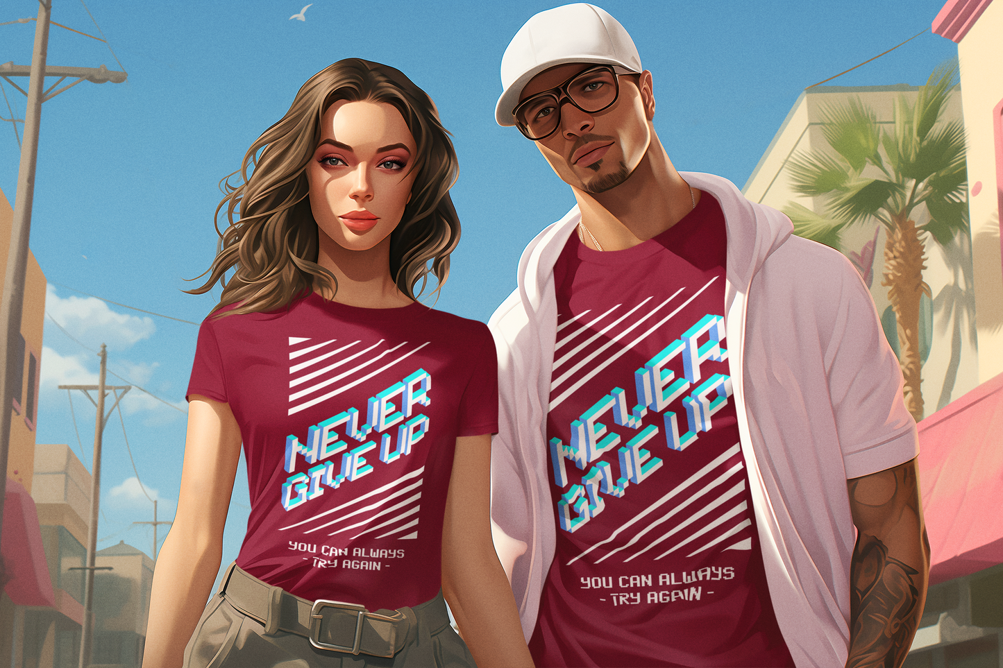 Never give up - T-shirt