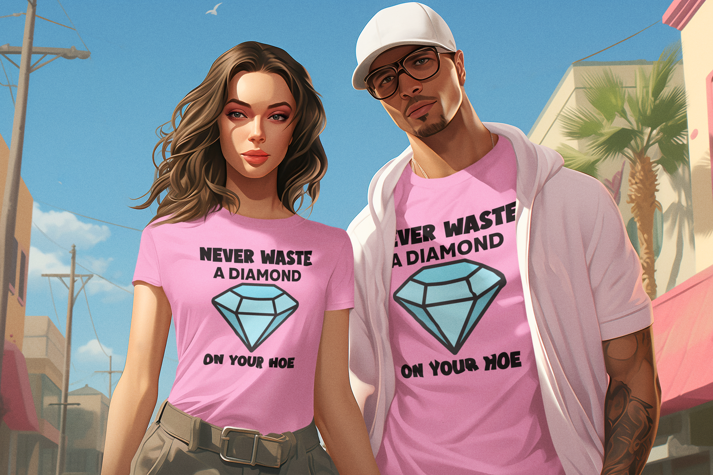 Never waste a diamond on your hoe - T-shirt