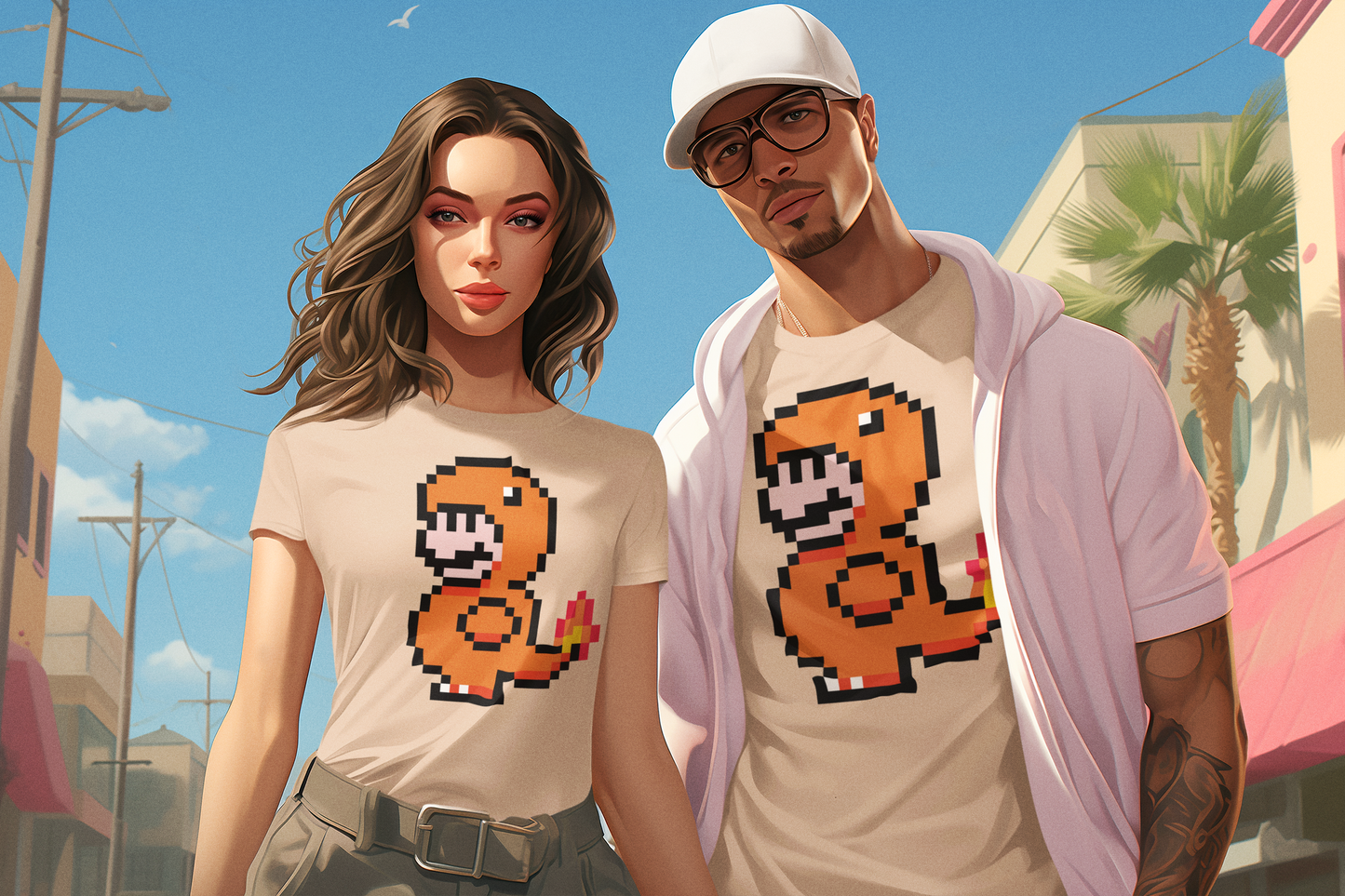 Mario Charmander - T-shirt