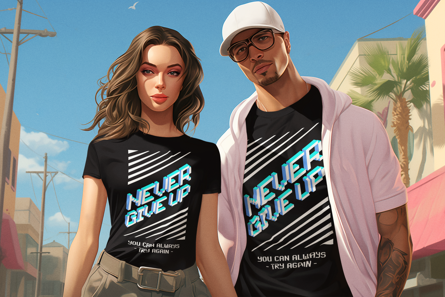 Never give up - T-shirt